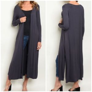 ❄️PLUS SIZE//SLATE MAXI CARDIGAN